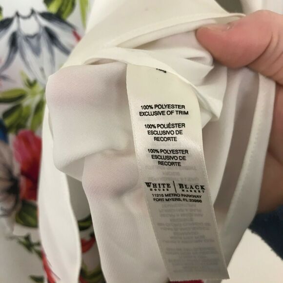WHBM White 3/4 Sleeve Floral Print Blouse - Picture 5 of 6